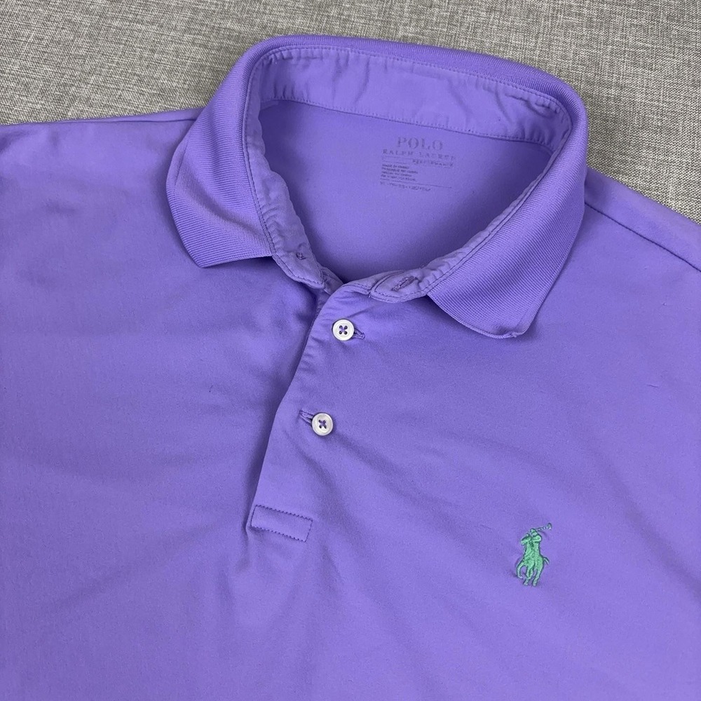 Polo Ralph Lauren Polo Shirt Mens 2XL Purple Stretch Golf Knit Short Sleeve